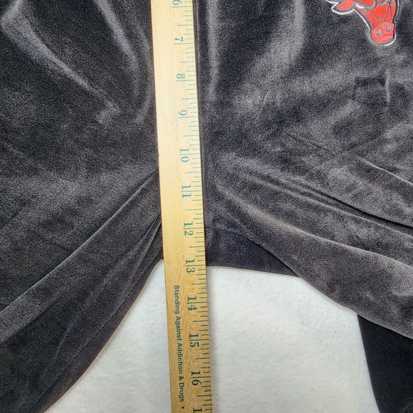 NBA Chicago Bulls Velour Jogger Pants Women XL Embroidered Lounge Sweat Cozy y2k - Picture 9 of 11